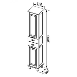Пенал Aquanet Тесса 201808 35 см жасмин/серебро